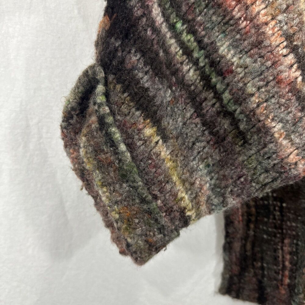 Berretti Made In Italy Wool Blend Asymmetric Lagenlook Multicolor Sweater Sz S/M - Picture 5 of 9